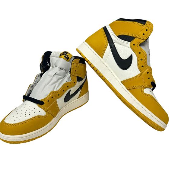 NIB Nike Air Jordan Retro 1 (GS) High OG Yellow Ochre FD1437-701 Size 6.5